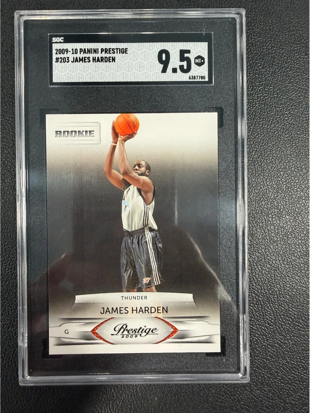 2009-10 Panini Prestige #203 James Harden Rookie Card SGC 9.5 Mint+